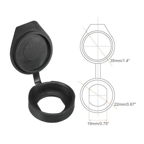 PATIKIL 22mm Door Lock Dust Cover, 10 Pack PE Plastic Waterproof Keys Panel Cam Lock Dust Cover Caps for 22mm Cam Lock, Black - Image 2