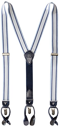 Tommy Hilfiger Men's 30mm Street Rugby Stripe Suspender, Light Blue, One Size