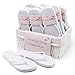 Produktbild Humairc Hochzeit Flip Flops Gäste 10 Paar Vintage Korb, Weiße Schuhe zum Tanzen gemischte S M L