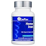 CanPrev Heme Iron 60 V-Caps, 60-Day Supply With Vitamin C, Folate & B12, Gentle, Easy-to-Absorb Iron Supplement for Women, Non-GMO, Gluten & Soy-Free, Supports Red Blood Cell Formation, Made in Canada
