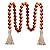 Meplait 39in Wood Bead Garland Farmhouse with Tassels,Versatile Prayer Beads Boho Chic Wall Hanging Home Decor (Orange)