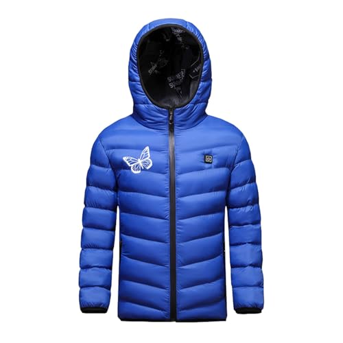 Heated Jackets for Boys Girls, USB Rechargeable Electric Hooded Heated Jacket Heating Warm Coat Waterproof Outwear2
