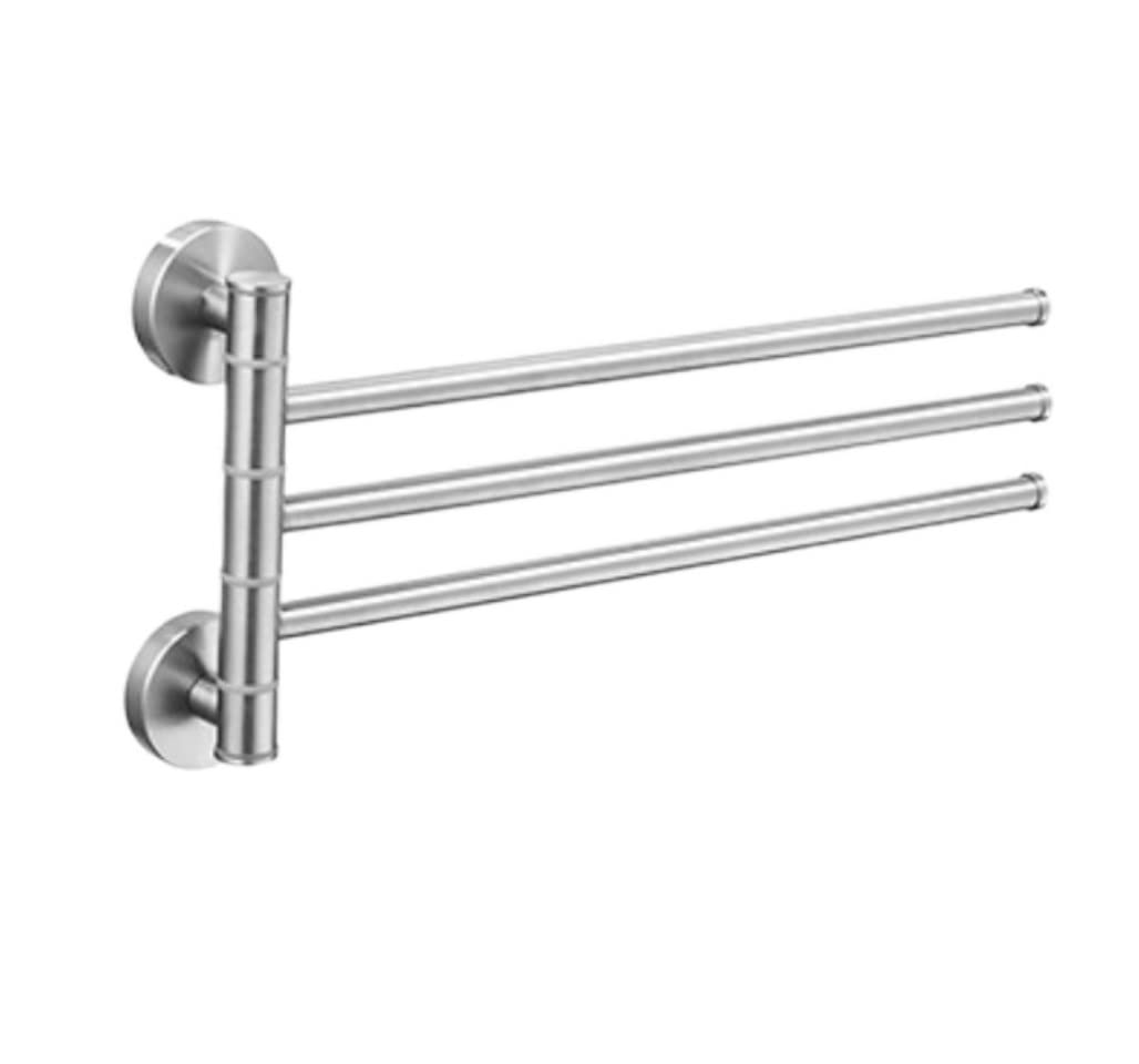tea towel holders, Wall Mounted Towel Rack Stainless Steel Swivel Rail Holder Swing For Kitchen(Three Arm)