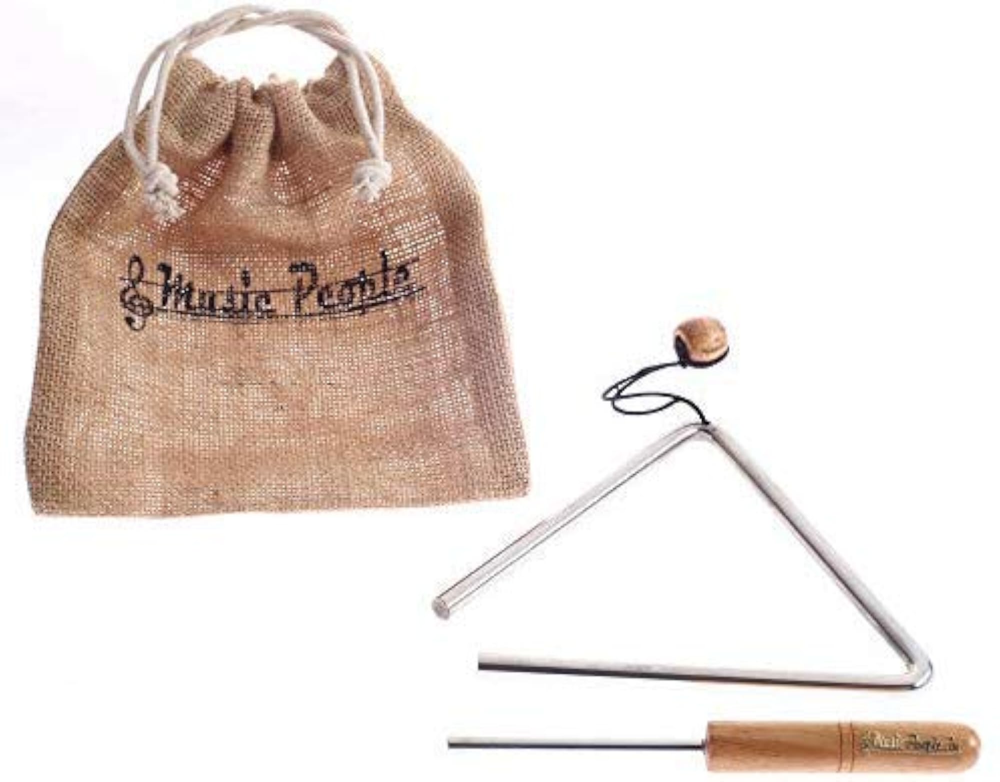 6 Inch Steel Triangle Instrument with Striker in Jute Bag