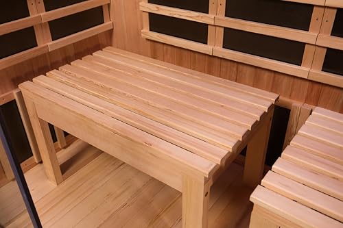 Image of Infrared Yoga Sauna,Low EMF,3-4 Person Sauna,Premium Wood,Indoor Sauna | 2365W /120V,15 Low EMF heating panels, 130℉, BT speaker, 7-color LED lights, ventilation system,tall yoga-friendly design