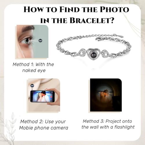 Nameinhea Bracelet with Picture inside Custom Personalized Photo Projection Bracelet,Picture Bracelet Personalized Photo Memorial Bracelet for Women Girlfriend Mom2
