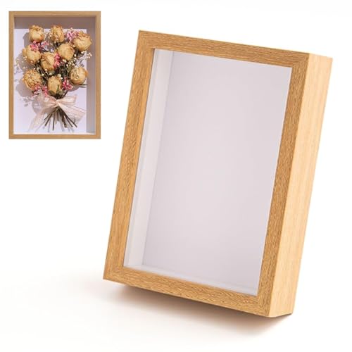 3D Bilderrahmen - 20x29 cm A4 3D Objektrahmen Hölzern, Tiefer 3cm...