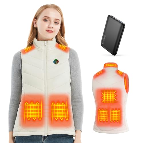 KOVNLO Heated Vest for Women With Battery Pack Included, Smart Button with Light-out Design,...