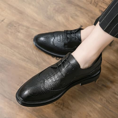 Men Dress Oxford Formal Shoes Lace Up Cap Toe Design Leather Classic Anti-Slip Rubber Sole Casual2