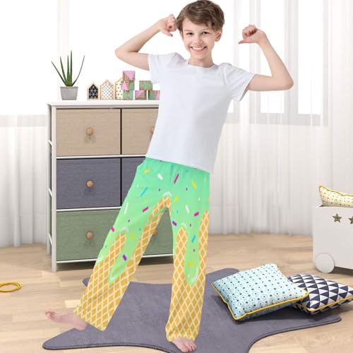 Boy's Pants Mint Ice Cream Jogger Pants Elastic Waist Long Bottoms Trousers with Pockets 6-14 Years4