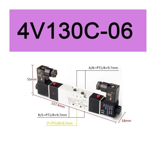Électrovanne pneumatique 5 ports 3 positions centre fermé 4V230C-08 24V