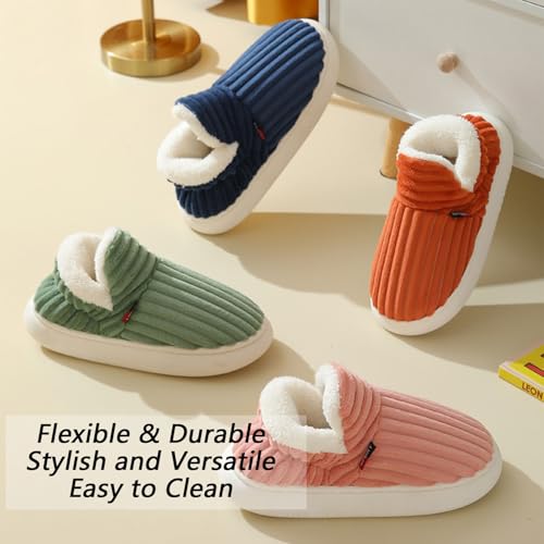 Pluffy Slipper Booties Women Men, Plush Ankle Booties Slippers Warm Fuzzy Comfy House Anti-Slip Thick Sole Winter Slipper3