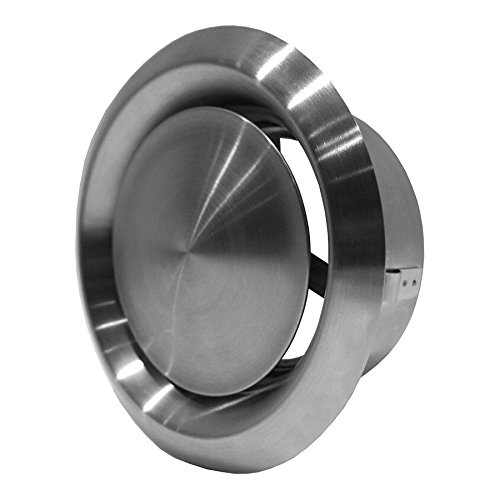 125mm Edelstahl Abluft - Tellerventil - Rund für Rohranschluss Ø DIN 125 mm