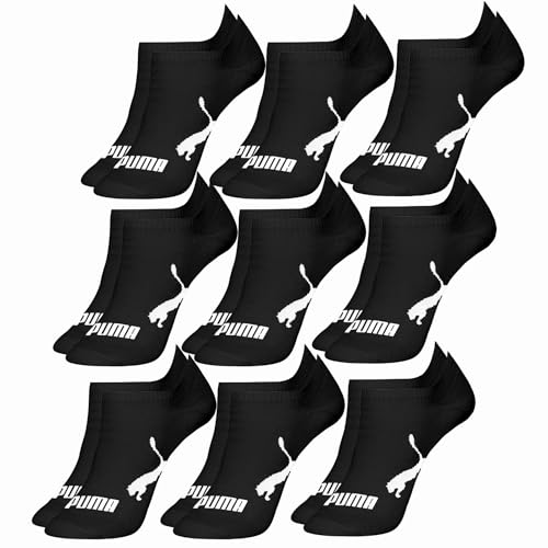 PUMA Kit 9 Pares Meia Sapatilha Invisível Esportiva Masculino Adulto, 9 Preto, 39-43