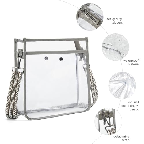 Image of Bluome Clear Bag for Stadium Events 12x12x6, Clear Purses Stadium Bag Crossbody Purses for Concerts Football Games Travel