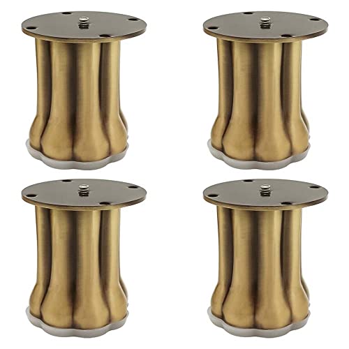 Image of VOLO Furniture Legs 3 inch, Furniture Feet, Heavy Duty Sofa Legs, Modern Style Furniture Legs, DIY Replacement Antique Brass Finish Metal Legs for Table Cabinet Cupboard Sofa Couch Chair, (Set of 4 pcs)