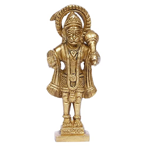 ARTVARKO Brass Lord Hanuman Ji Standing Blessing Murti Bajrangbal...