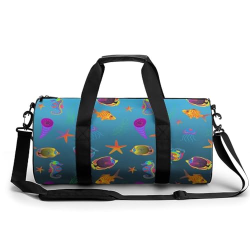 Sac de sport poisson tropical coloré et résistant 45x23cm