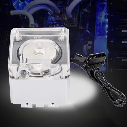 aqxreight 3000 U/min, Schnelle Wärmeableitung, Computer-Pumpe, 800 L, 3–5 Meter, PC-Pumpe, weiß, Stark und Ableitend, Computer-, PC-Kühlpumpe, Tank, Kühlpumpe (SILVER)