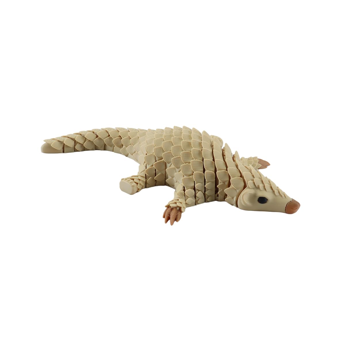 ANCLLO Articulated Pangolin 3D Printed Sensory Figurine, Premium Linking System (Beige)