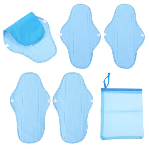 TOGEVAL Compresas Reutilizables para Menstruación con Botón Absorbentes y Transpirables para Mujer para Uso Diario y Actividades al Aire
