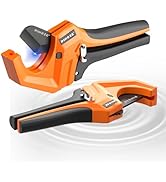 PINOZE PVC Pipe Cutter Cuts up to 2-1/2”, Aluminum Ratchet Pipe Cutter Tool Heavy-Duty for PVC, P...