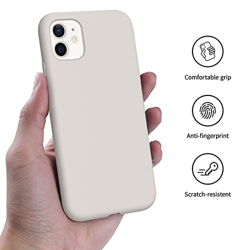 Aotesier Upgraded Slim Fit Iphone 11 Case, Premium Silicone Phone Case, Full Body Shockproof Protection Cover Anti-Scratch&Fingerprint For Iphone 11 With Comfortable Grip, 6.1 Inch, Stone #TOP2