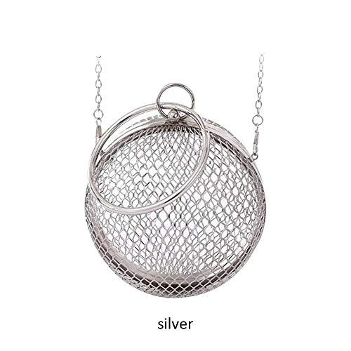 Preisvergleich Produktbild Handtasche aus Mesh-Material mit Aussparungen, Acryl, silber