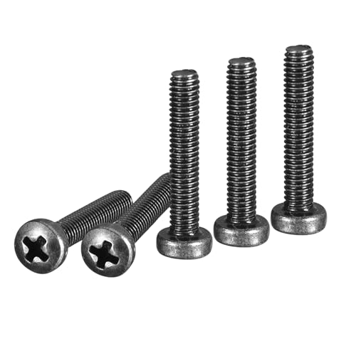 DTGN M3x16mm Pan Head Machine Screws, 100Pcs M3 Phillips Drive, Metric Coarse Full Thread, Steel Black Oxide Finish, Screws Bolts Kit