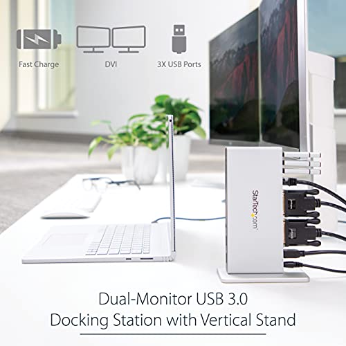 Startech.com Dual Monitor Usb 3.0 Docking Station W/ Dvi To Vga & Hdmi Adapters, 5X Usb 3.0 & Audio - Vertical Dvi Dock For Mac & Windows (Usb3Sdockdd) #TOP7