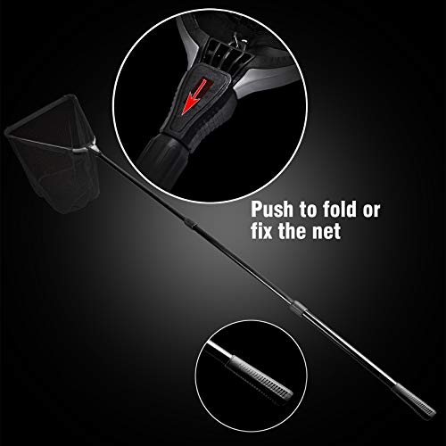 Fiblink 118 Inches Folding Fishing Landing Net Fish Net With Extending Telescoping Aluminum Pole Handle (59-118 Inches) #TOP1