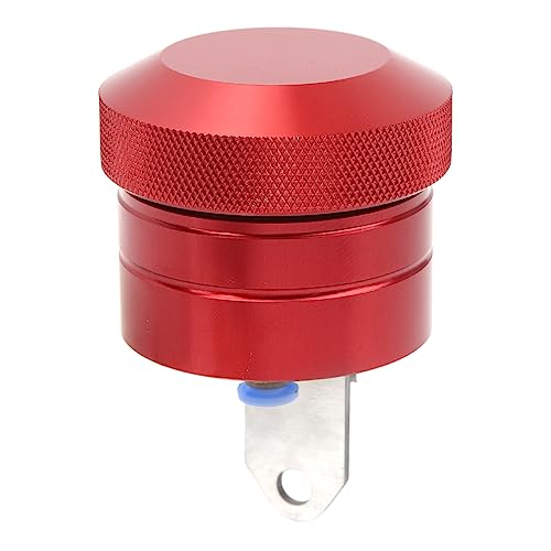 Image of Motorcycle Chain Lubricator System Universal Chain Oiler Reservoir with Mounting Bracket and Oil Tube, Metal Manual Drip Chain Lubrication Kit Replacement for, Red