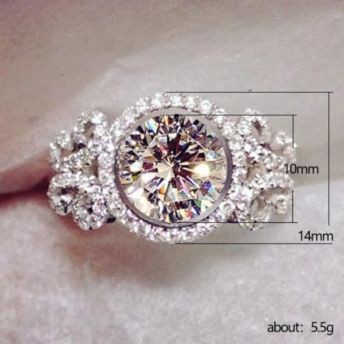 Cubic Zirconia Statement Ring Personalized Accessory Ideal for Women's Daily Casual Wear Party Prom Holiday Anniversary Love Jewelry Gift4