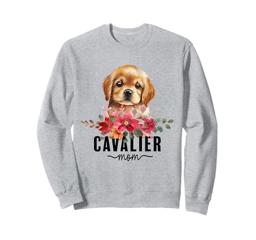 Cavalier King Charles Spaniel with Flowers Dog Mom Pet Owner Sudadera