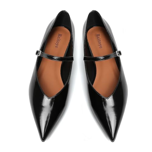 Image of Reitoye Flats for Womens Closed Pointed Toe Ballet Flat Comfortable Dressy Work Slip On Casual Shoes Womens Flats