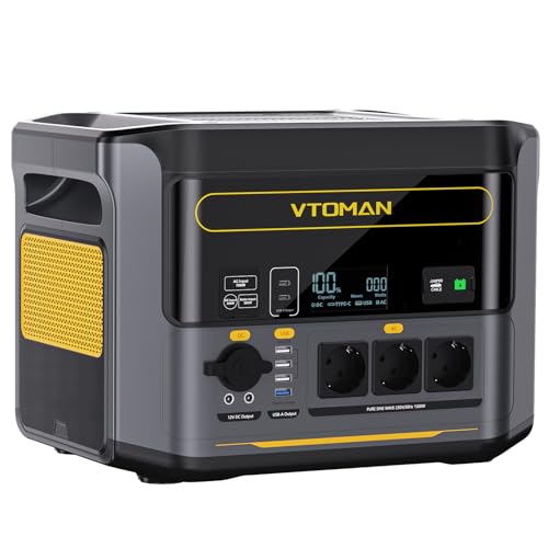 VTOMAN Station Électrique Portable - 828Wh /1000W(Crête 2000W) Charge Rapide en 60 min, Batterie LiFeP04 à Capacité évolutive, Générateur Solaire pour Plein Air, Camping, Voyages & Domestique