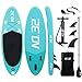 Price comparison product image NO. 32 Inflatable Stand Up Paddle Board | 7ft / 213cm Inflatable SUP Board Beginner's Surfboard Kit w/Adjustable Paddle | Air Pump w/Pressure Guage | Repair Kit | Premium Leash & Carry Backpack