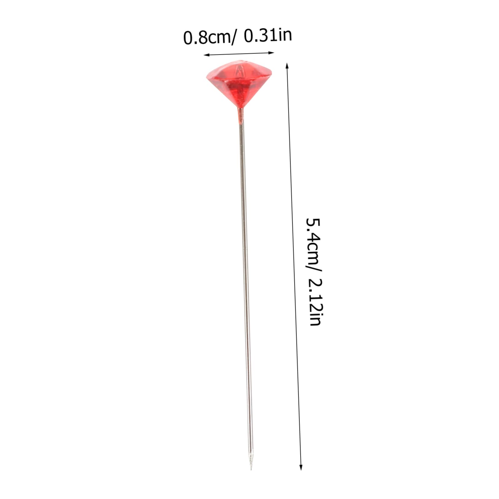 HOMSFOU Delicate Acrylic Diamond Needle Pins for Bouquets Set of 100 Wedding Corsage Accessories