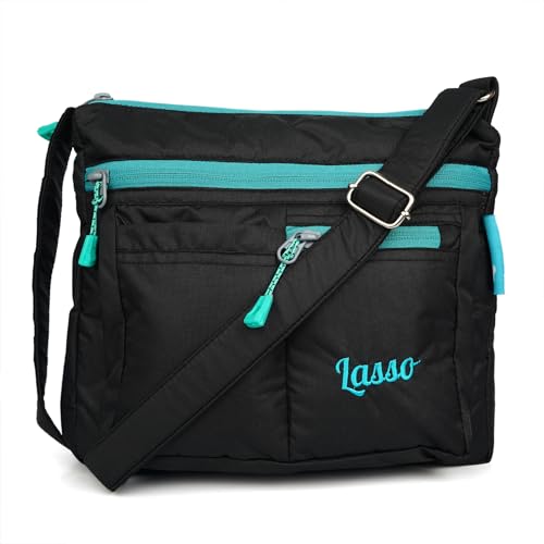Image of Lasso Sling Bag For Women with Adjustable Strap Stylish Ladies Crossbody Polyester Sling Bag for Office, Causal, Travel & College | 5L Capacity & 5 Multiple Pockets (4 Zip & 1 Open Pocket)