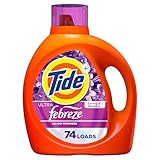 Tide Plus Febreze Freshness HE Turbo Clean Liquid Laundry Detergent, Spring & Renewal Scent, 105 fl oz, 74 loads (Packaging may vary)
