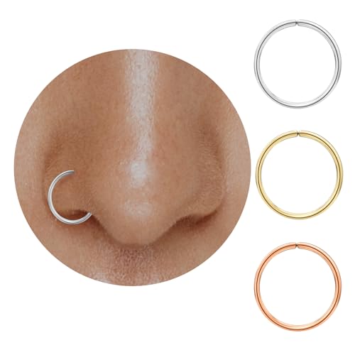 14K Gold Filled or Sterling Silver Nose Septum Ring Hoop