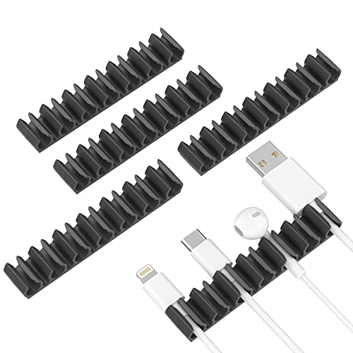 Yocice Schreibtisch-Kabel-Clips, 6 Stück, Wandkabelhalter, Schreibtisch-Kabel-Management, USB-Ladekabel-Organizer (DM07-Black-6) Cover