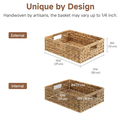 Image of StorageWorks Wicker Storage Baskets for Shelves, Pantry Baskets, 1-Pack