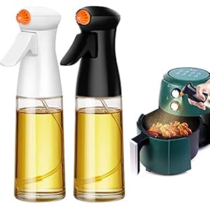 SHZMJL Food-grade glazen spray olijfolie fles, draagbare olie sproeier dispenser, olie sproeier voor koken, olijfolie spuitfles, beste keuken gadgets voor heteluchtfriteuse, BBQ, salade (2 stuks,