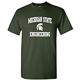 MSU-721 - Michigan State Spartans Arch Logo Engineering T-Shirt - Large - Forest