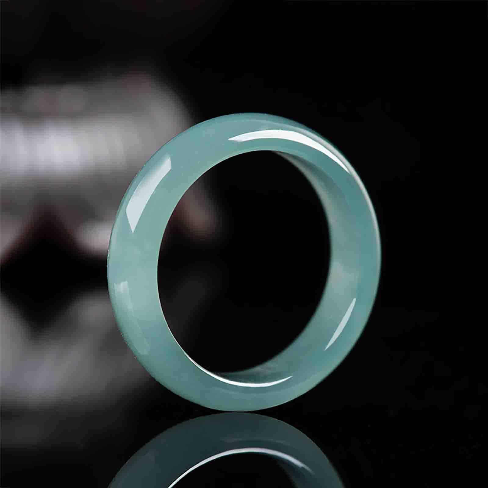 Naturalny jadeitowy pierścionek dla kobiet i mężczyzn, amulet biżuteria na szczęście, znaczący prezent na urodziny i specjalne okazje, modne akcesoria
