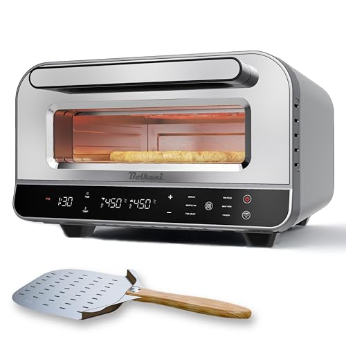 BOLKANI Pizzaofen Elektrisch Mit Pizzastein Für Backofen & Pizzaschieber - 450°C Elektrischer Pizza Ofen - Elektro pizzaofen Mit Timer, Innenbeleuchtung & Sichtfenster - Profi Steinofen Pizzaofen BOLKANI Pizzaofen Elektrisch Mit Pizzastein Für Backofen & Pizzaschieber - 450°C Elektrischer Pizza Ofen - Elektro pizzaofen Mit Timer, Innenbeleuchtung & Sichtfenster - Profi Steinofen Pizzaofen