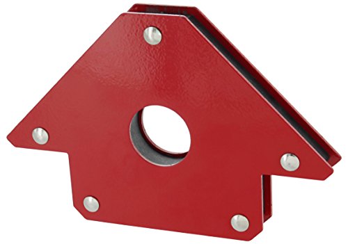 Drixet Arrow Shape Heavy Duty Steel Magnetic Welding Setup Holder for Multiple Angles Red Painted with a Grip Hole (Holds Up to 50 Lbs.)