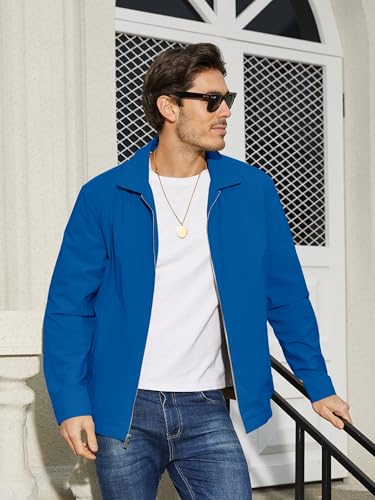 Image of TACVASEN Mens Lightweight Windbreaker Full Zip Up Laydown Collar Jackets Light Casual Coat with Zip Pockets