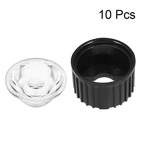 uxcell 10 pcs lente LED 20mm 30 grados con soporte negro miniatura 2